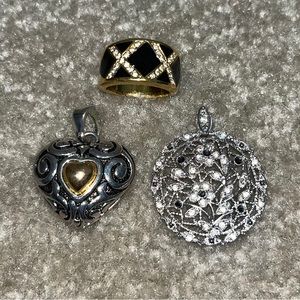 Lot of Two Avon Pendants and One Avon Ring